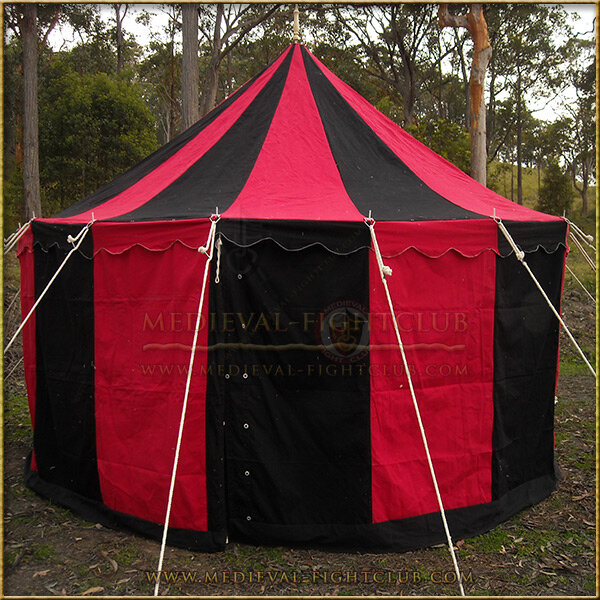 Red+Black Pavilion - Striped Round Tent (5m diameter)