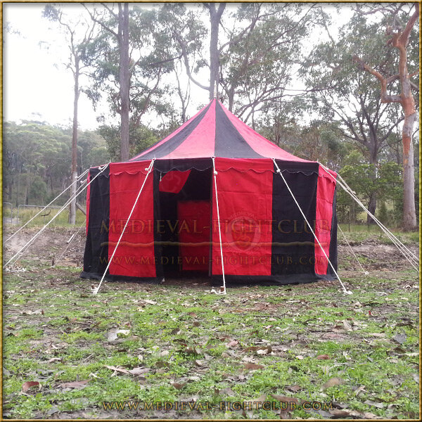 Red+Black Pavilion - Striped Round Tent (5m diameter)